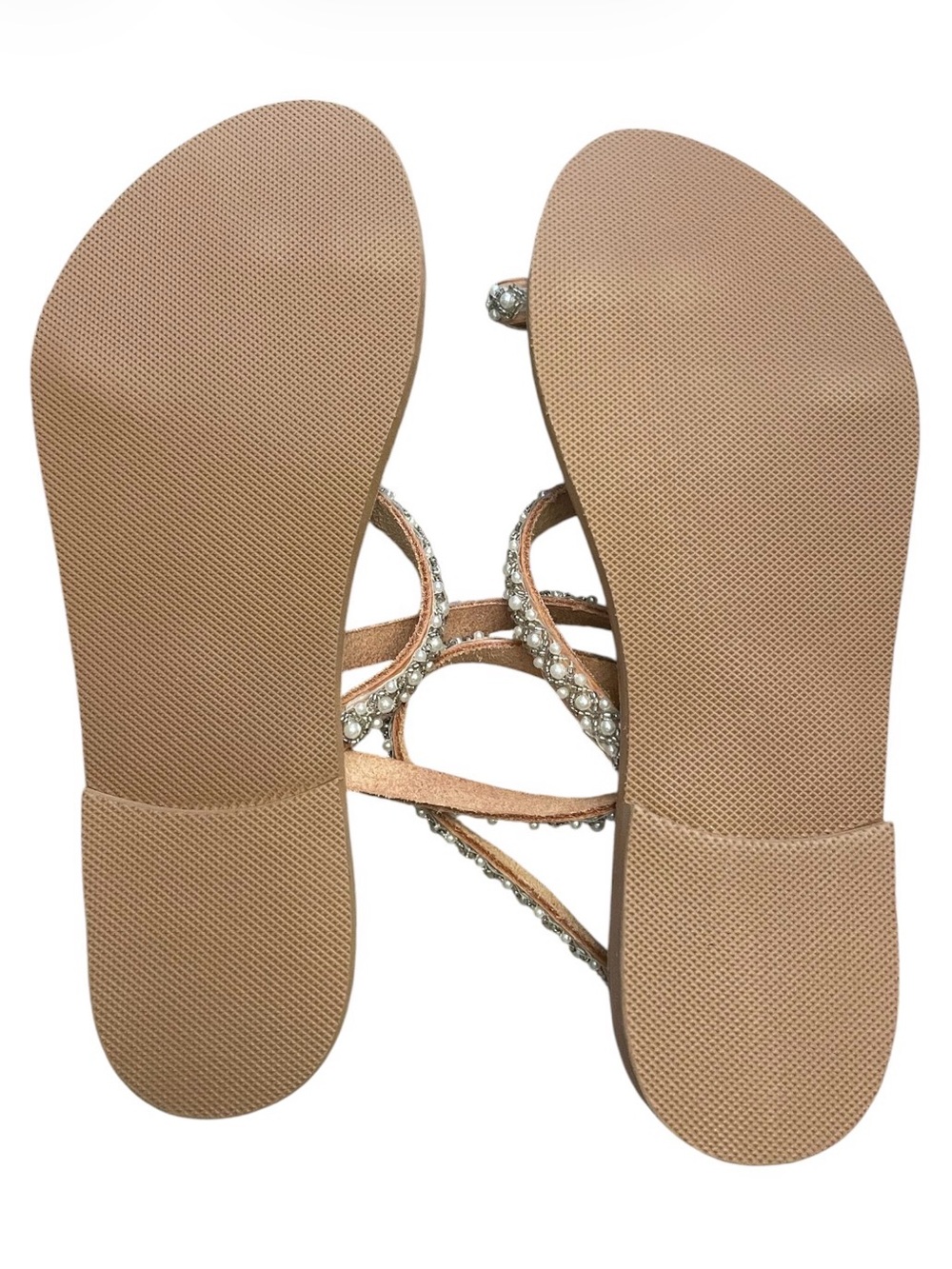 Handmade Grecian Leather Embellished Sandals Pearl Bridal Boho Greece | 7 - Picture 5 of 5